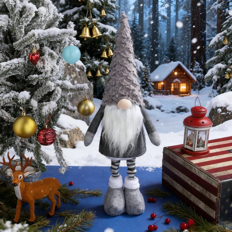2025 NOWY Świąteczny Gnom - DUŻY 60cm - Idealna Ozdoba Na Święta