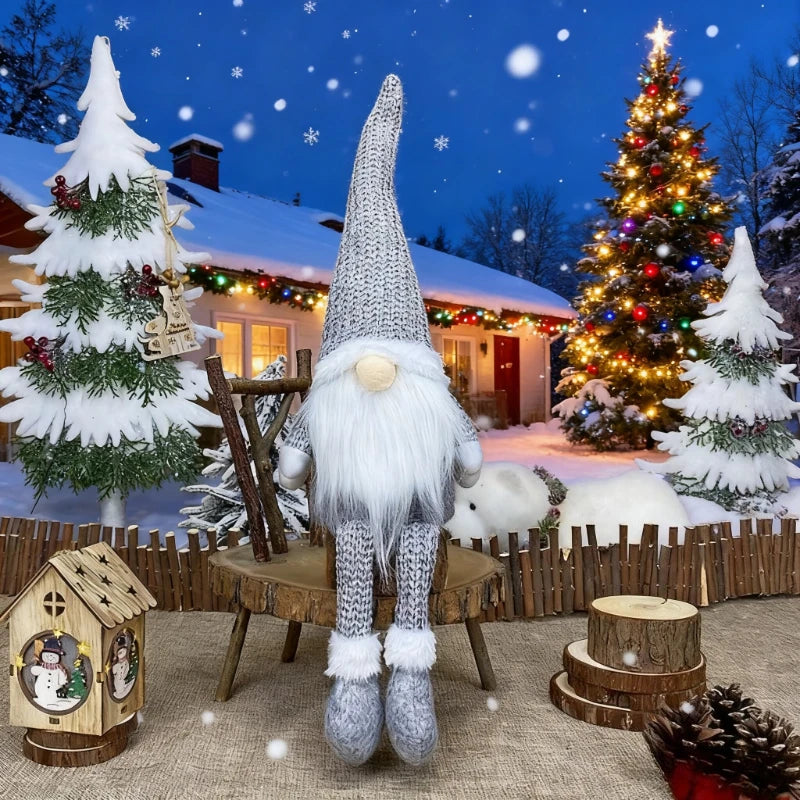 2025 NOWY Świąteczny Gnom - DUŻY 60cm - Idealna Ozdoba Na Święta